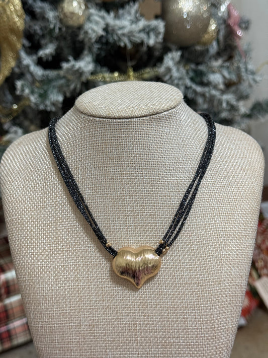Corded Heart Necklace