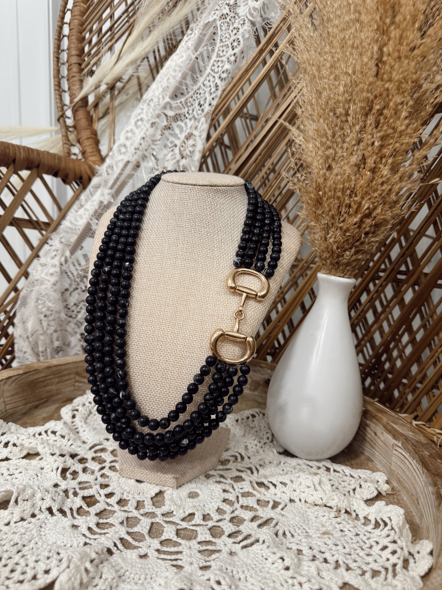 Black Horsebit Necklace