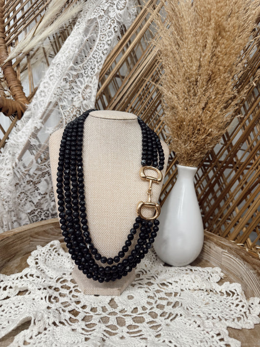 Black Horsebit Necklace