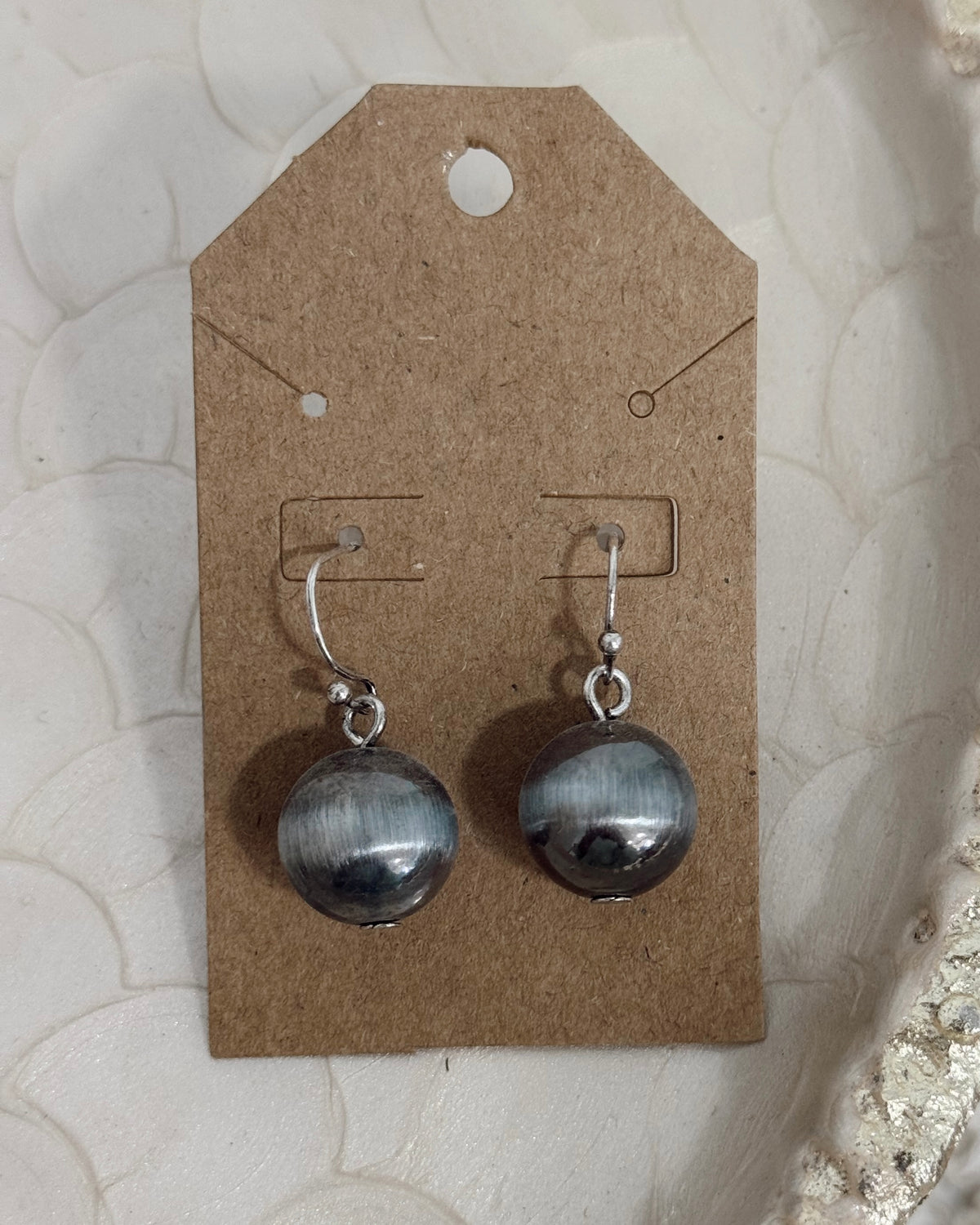 Gunmetal Pearl Earrings