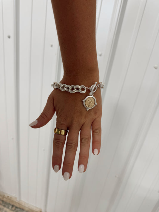 Silver Cross Bracelet