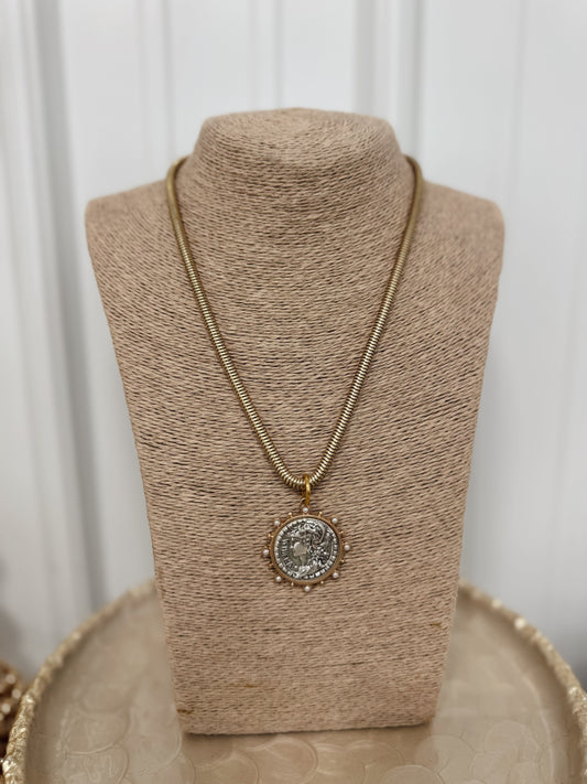 Snake Chain Coin Necklace