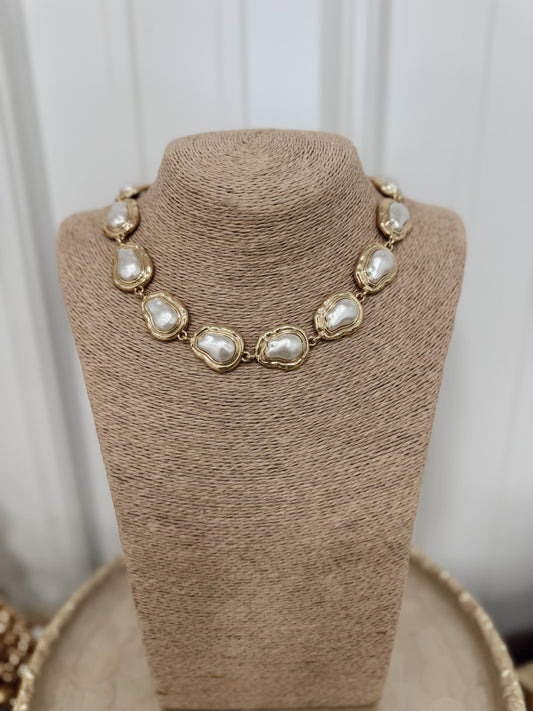 Freshwater Pearl Disk Necklace