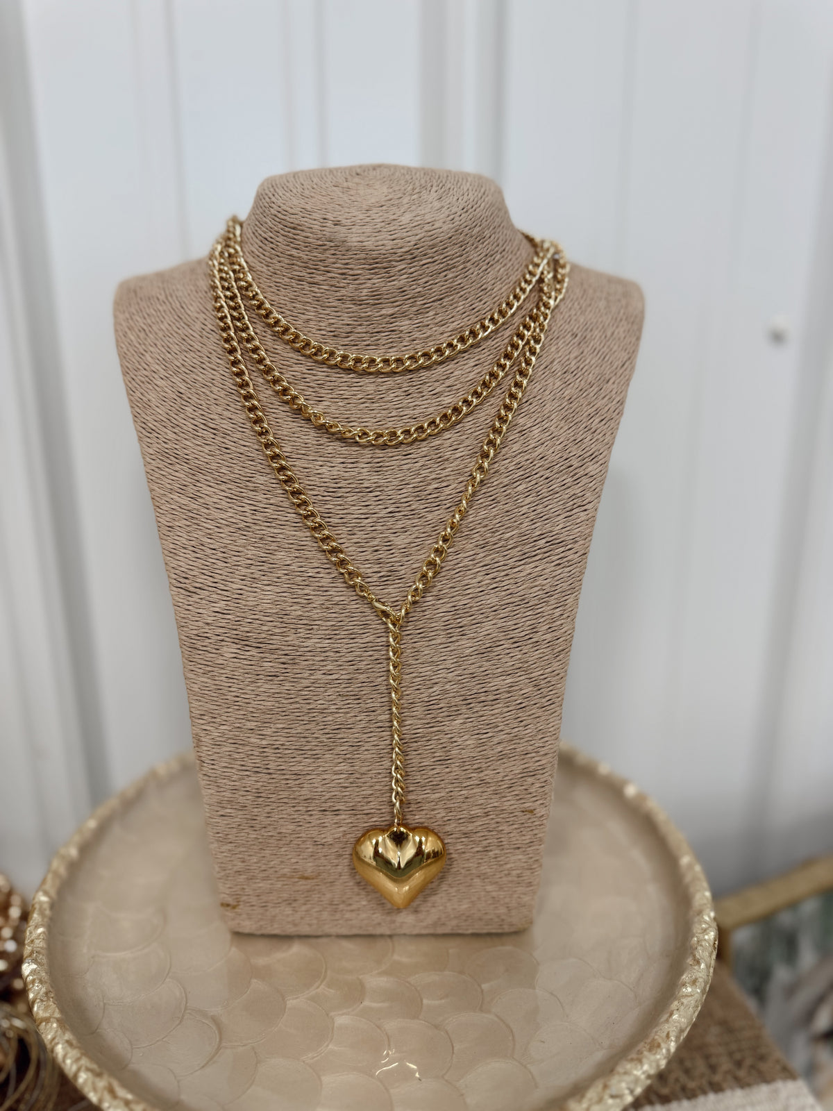 Gold Wrap Heart Necklace