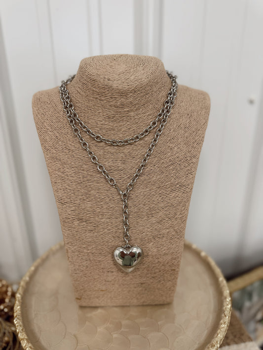 Silver Wrap Heart Necklace