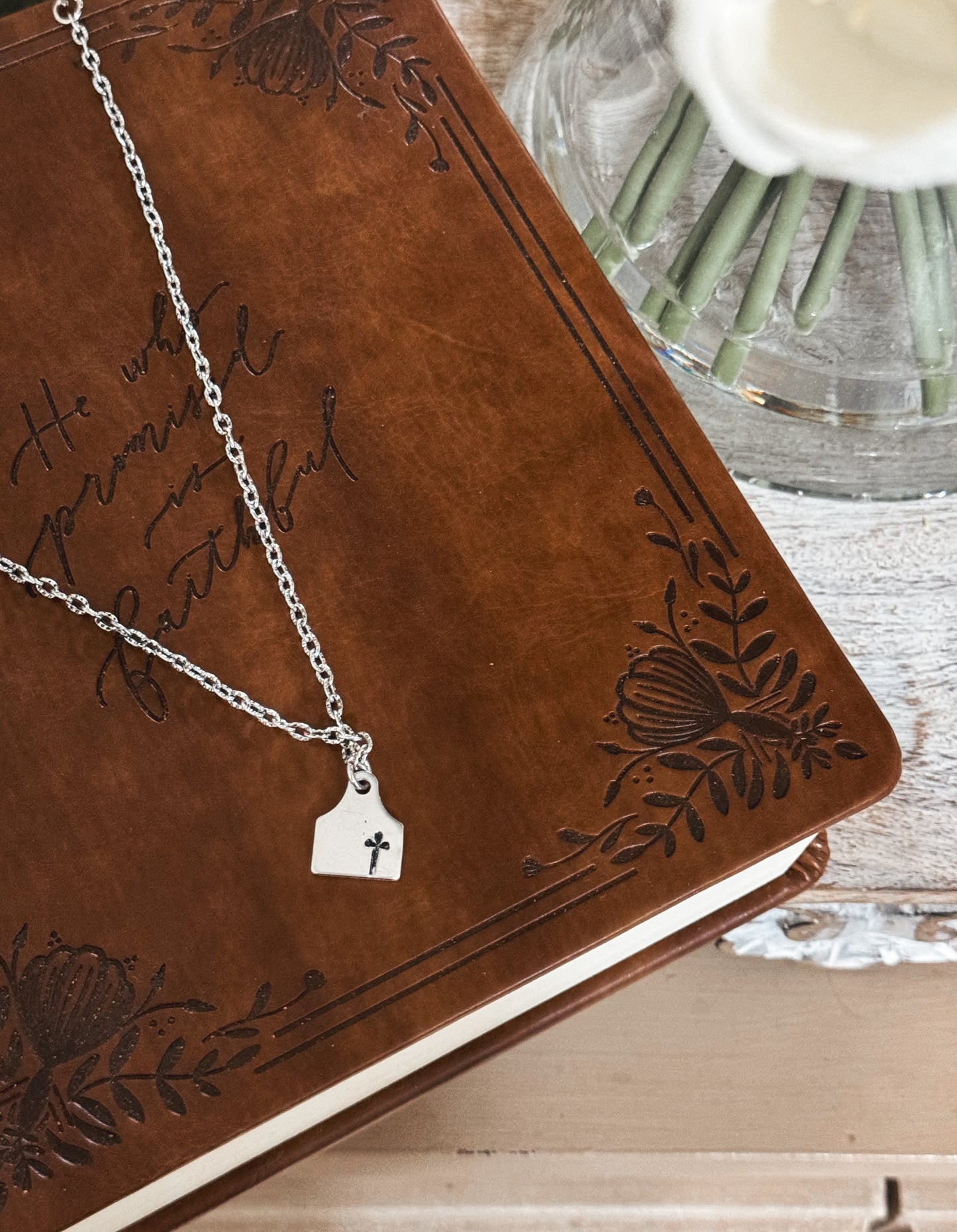 Cowtag Cross Necklace