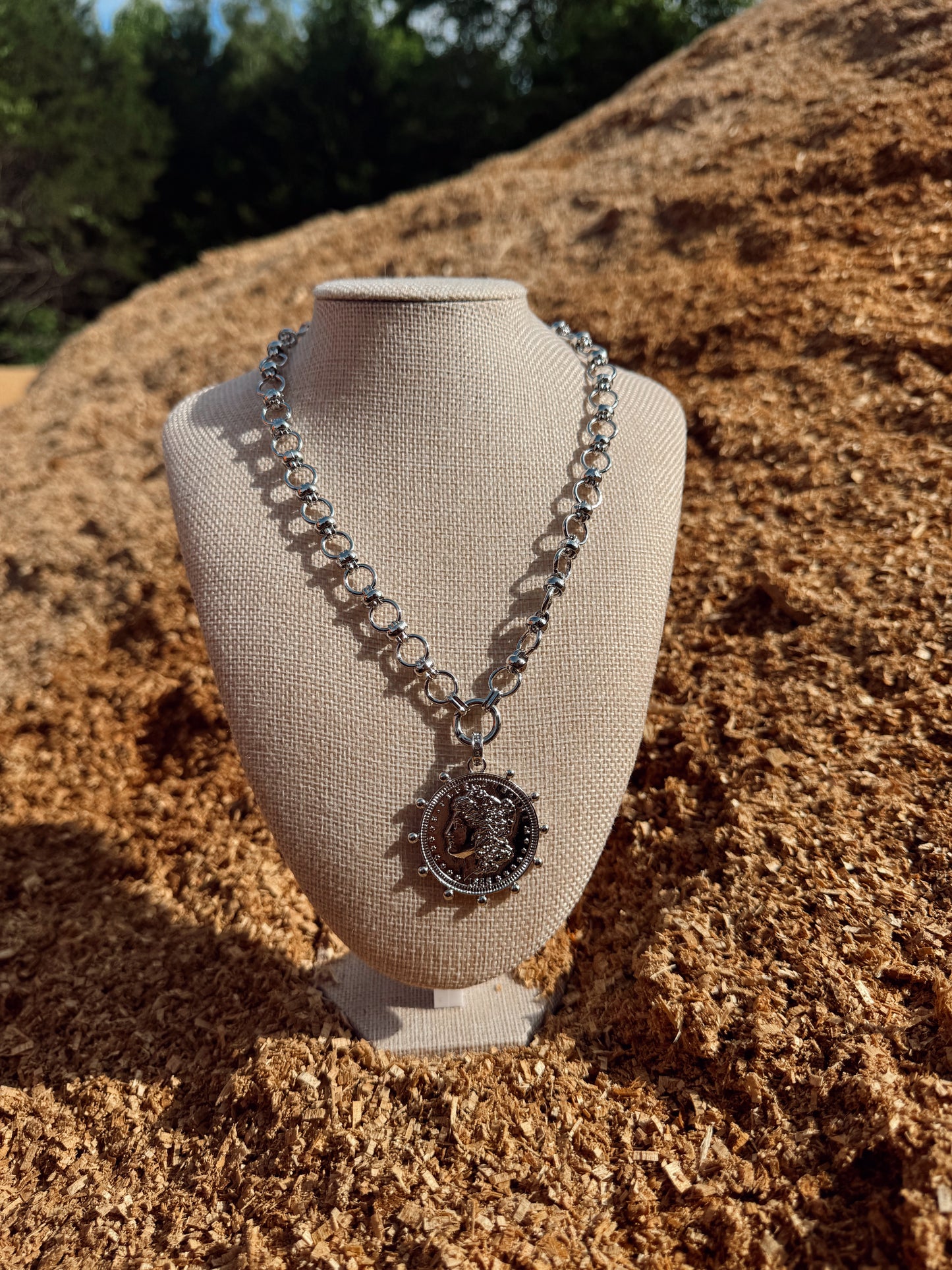 Silver Coin Necklace
