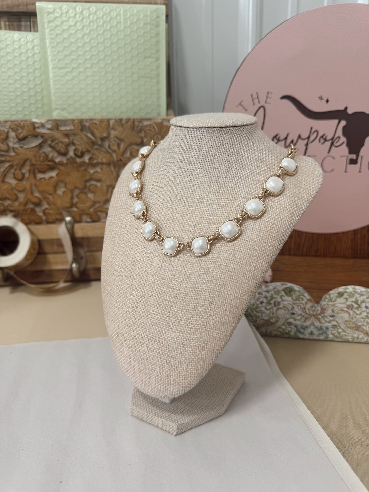 Square Pearl Necklace