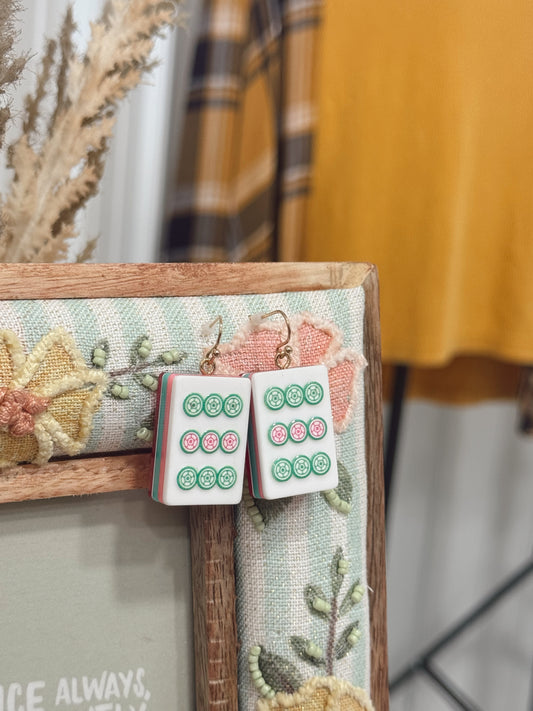 Mahjong Tile Earrings