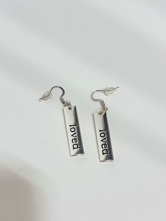 LOVED Engraved Earrings