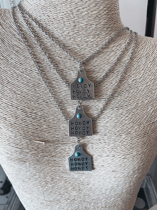 "Howdy" Cowtag Necklace