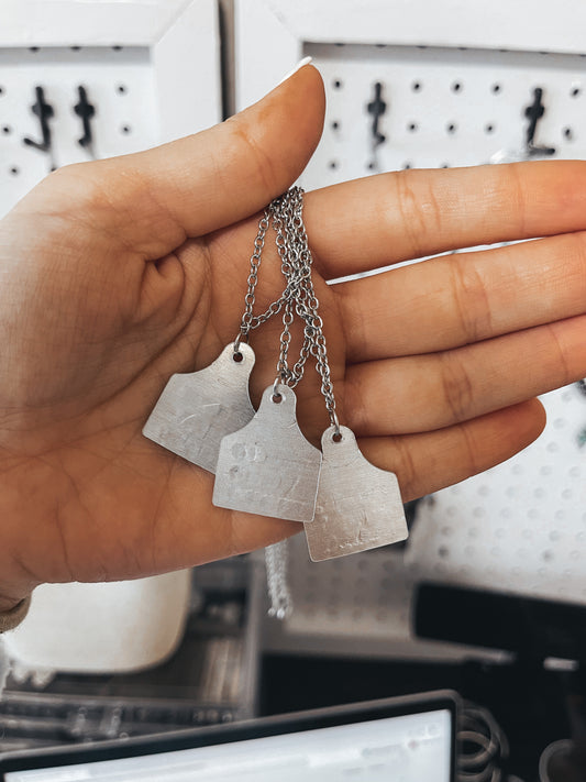 CUSTOM Cow Tag Necklace