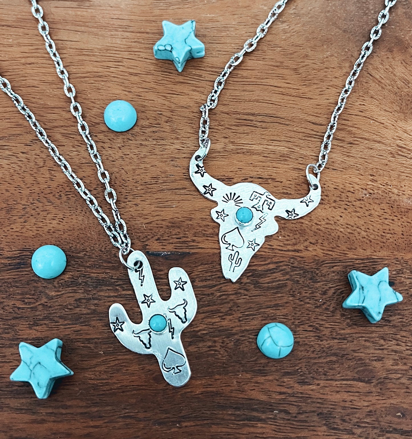 Cow Stamped Necklace