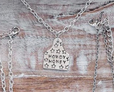 HOWDY HONEY CowTag Necklace