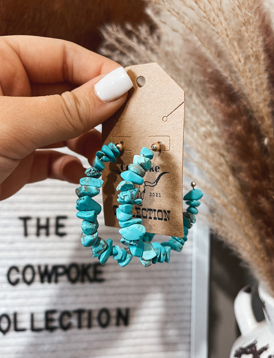 Turquoise Hoops