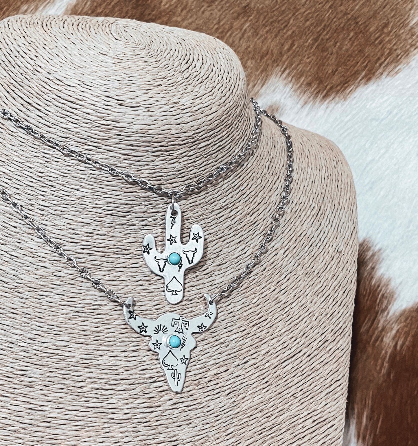 Cactus Stamped Necklace