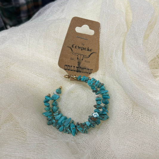 Turquoise Hoops