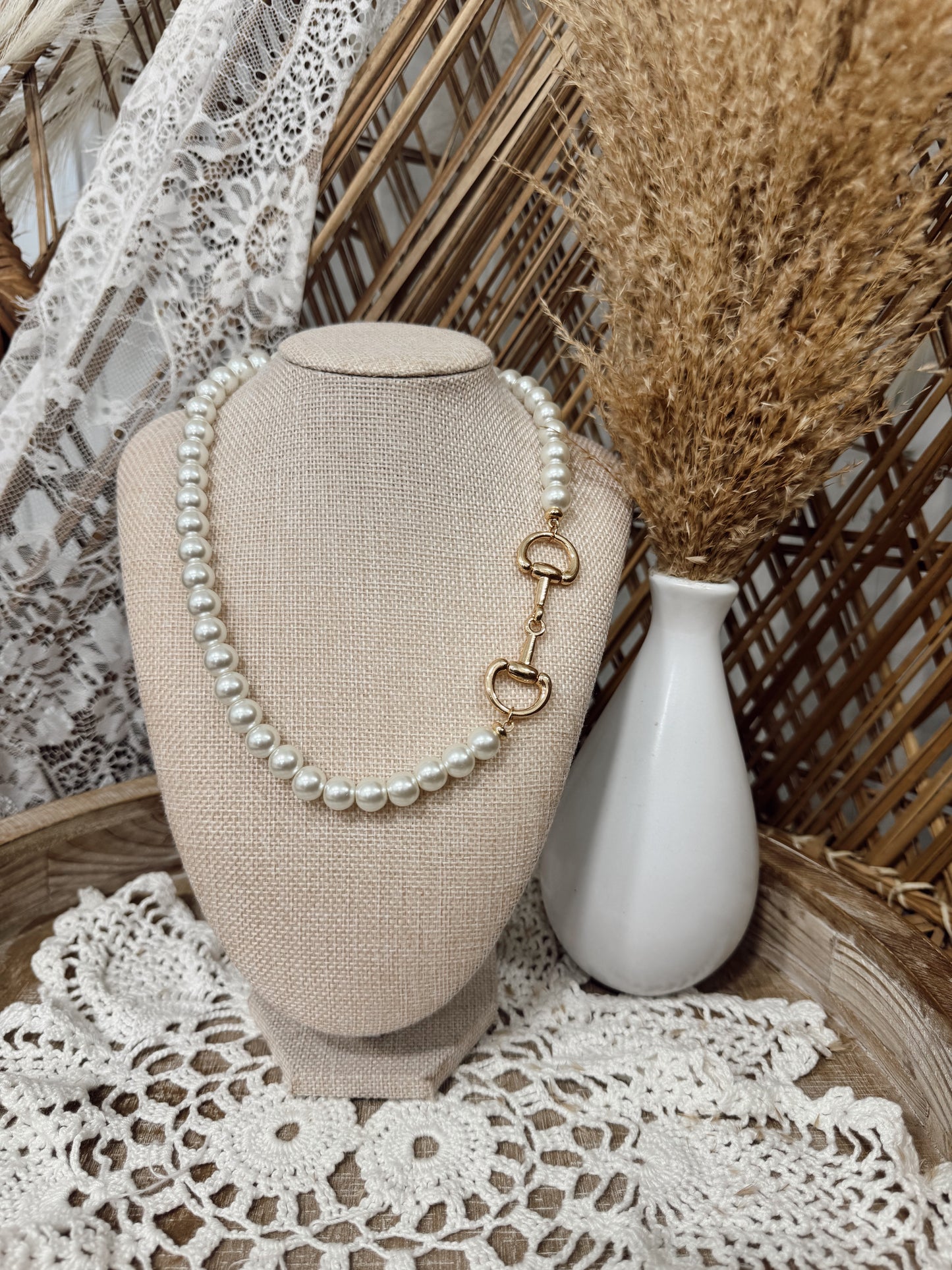 Pearl Horsebit Necklace