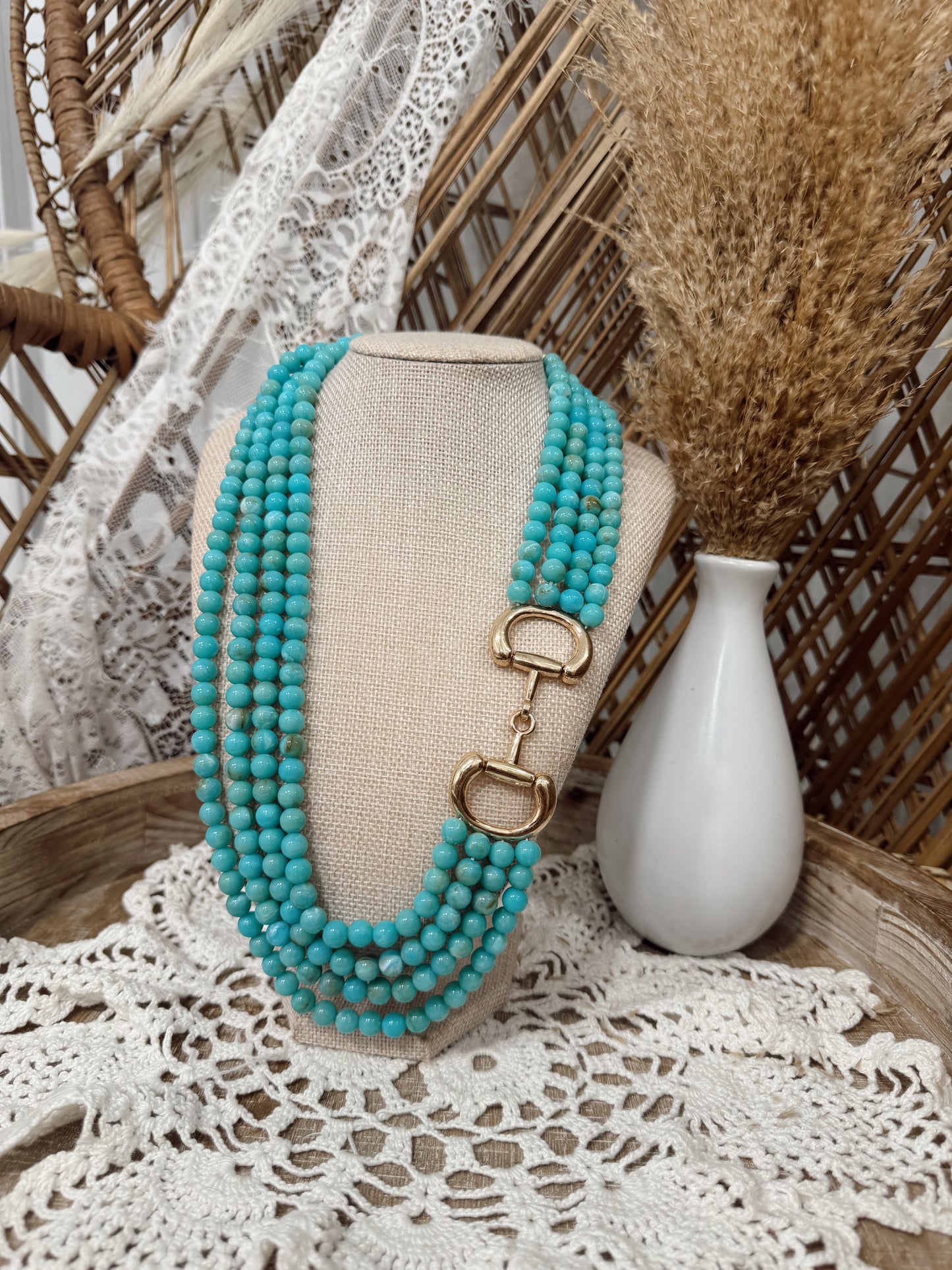 Turquoise Horsebit Necklace