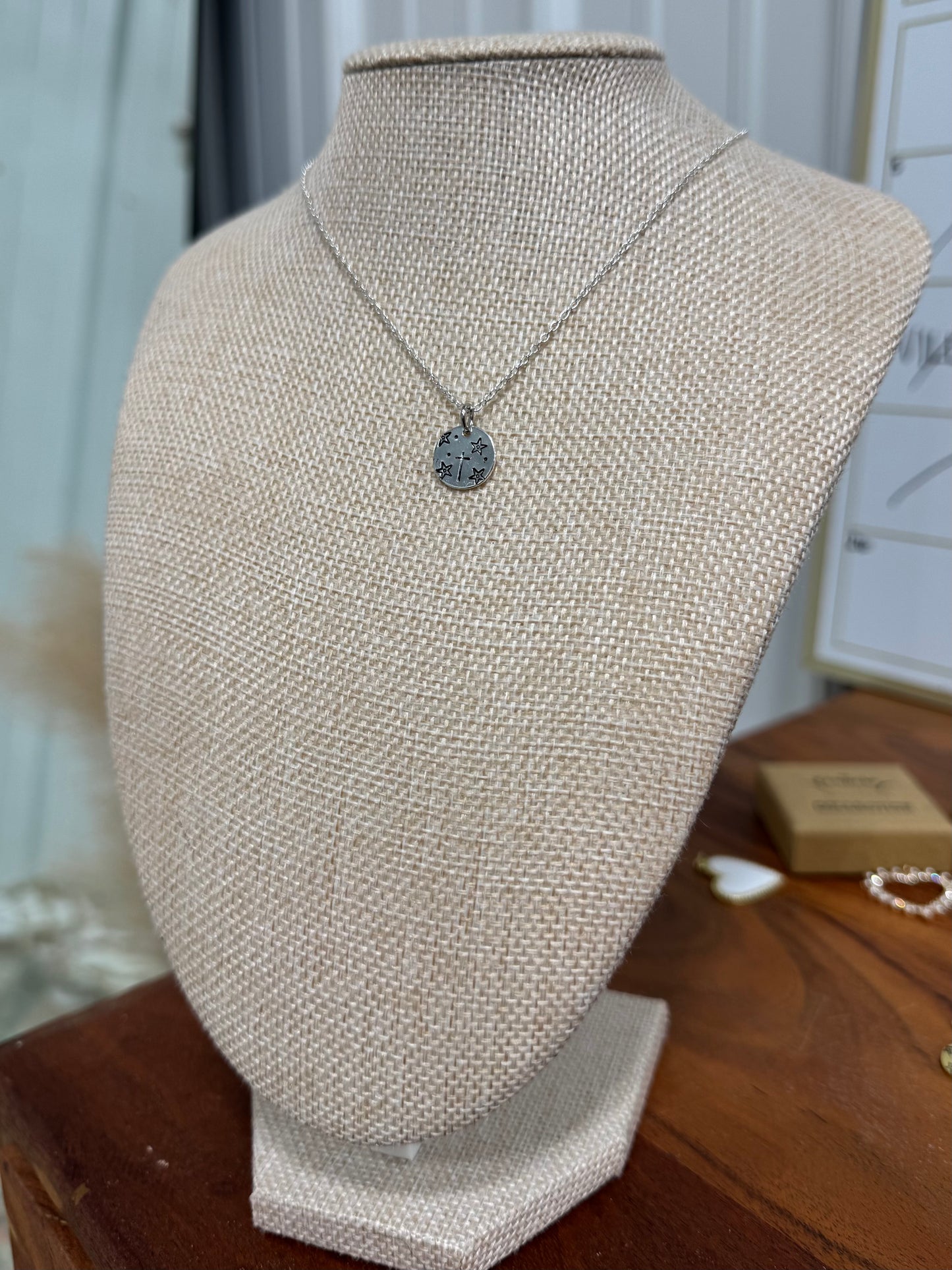 Silver Circle Cross Necklace