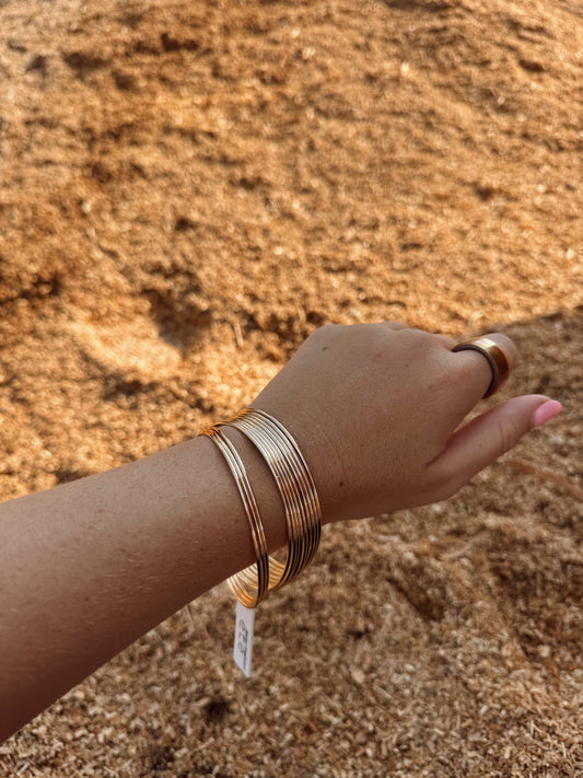 Water Resistant Gold Bangles Set of 12