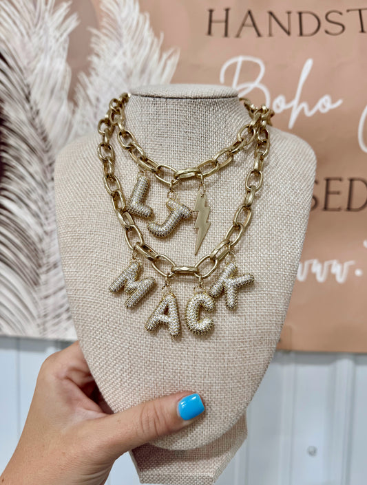 Golden Name Link Necklace