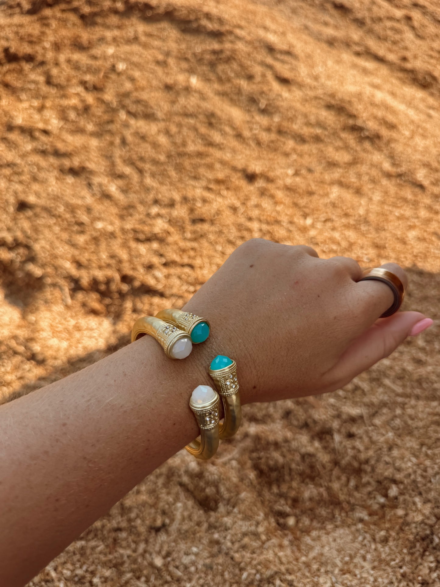 Turquoise Gold Cuff Bracelet