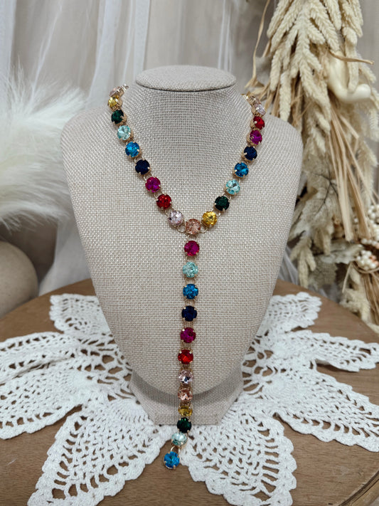 Gilded Jewel Cascade Necklace