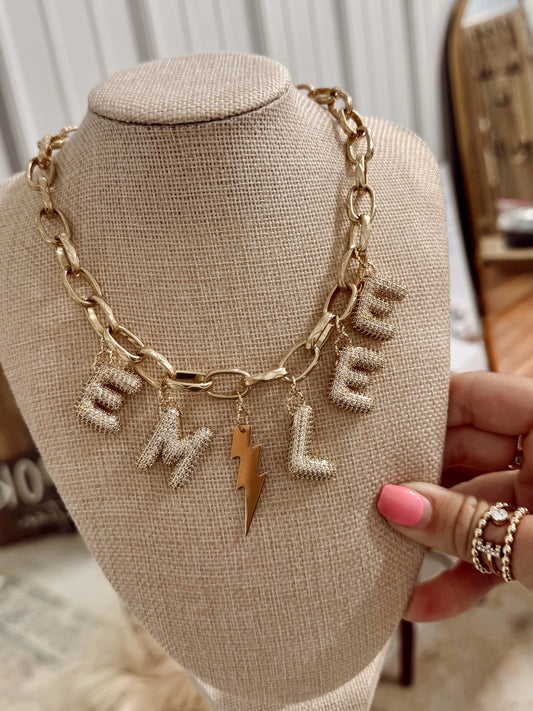 Golden Name Link Necklace