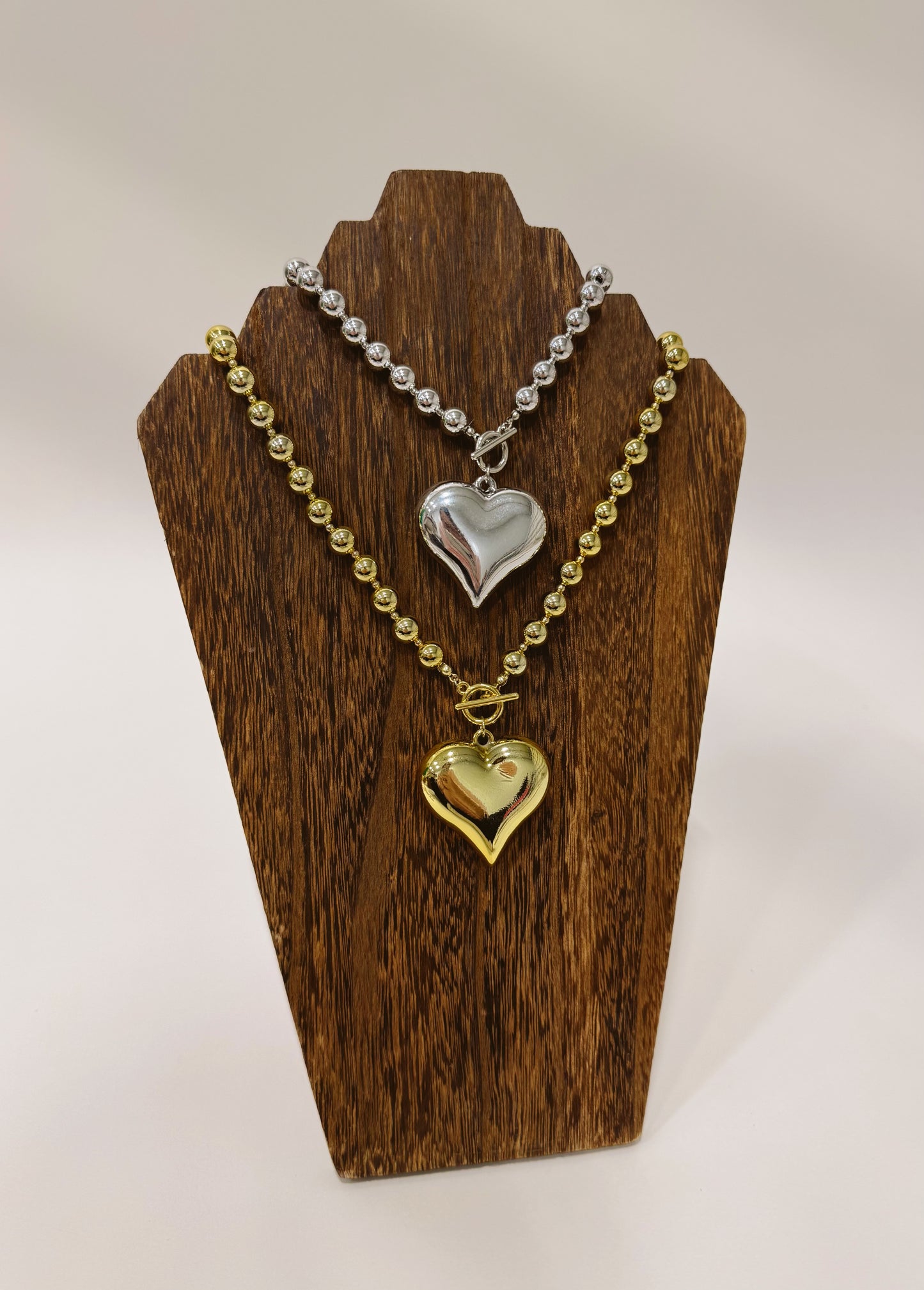 Gold Bubble Heart Necklace