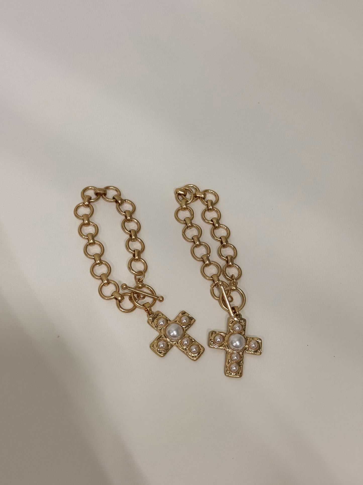 Pearl Cross Bracelet