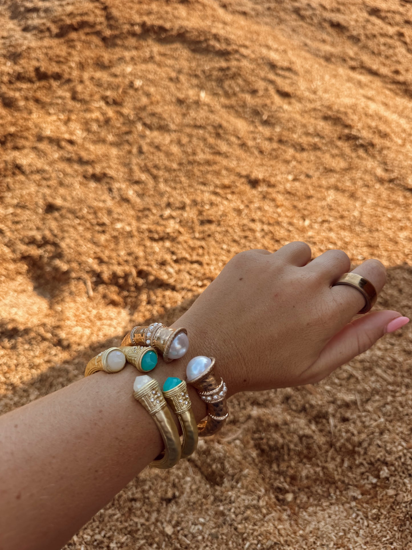 Turquoise Gold Cuff Bracelet