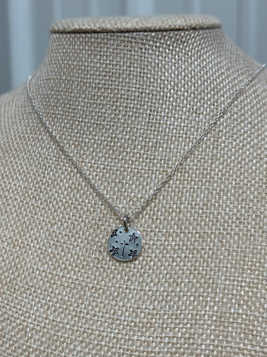 Silver Circle Cross Necklace