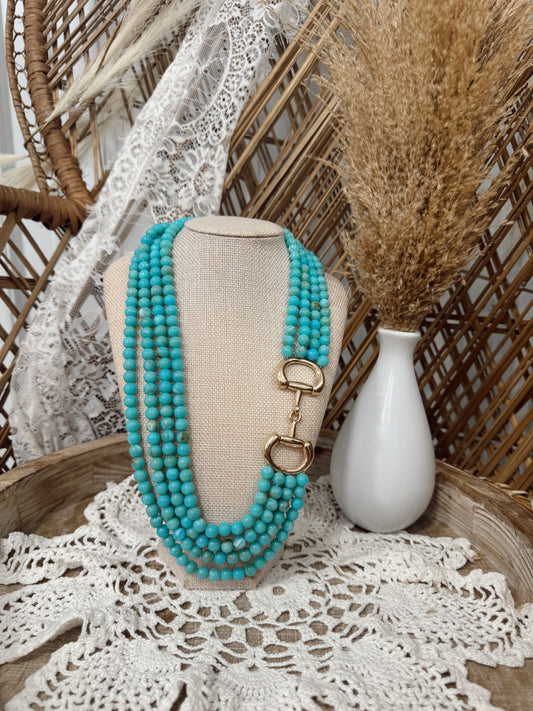 Turquoise Horsebit Necklace