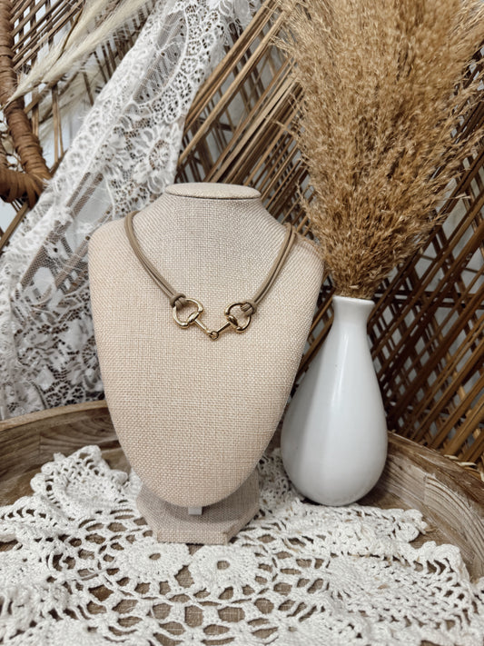 Leather Horsebit Necklace