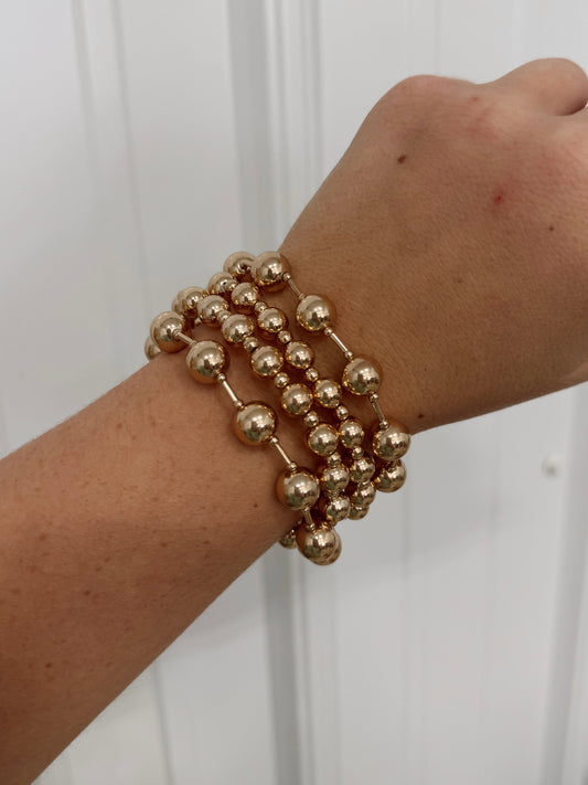 Gold Bubble Bracelet Set