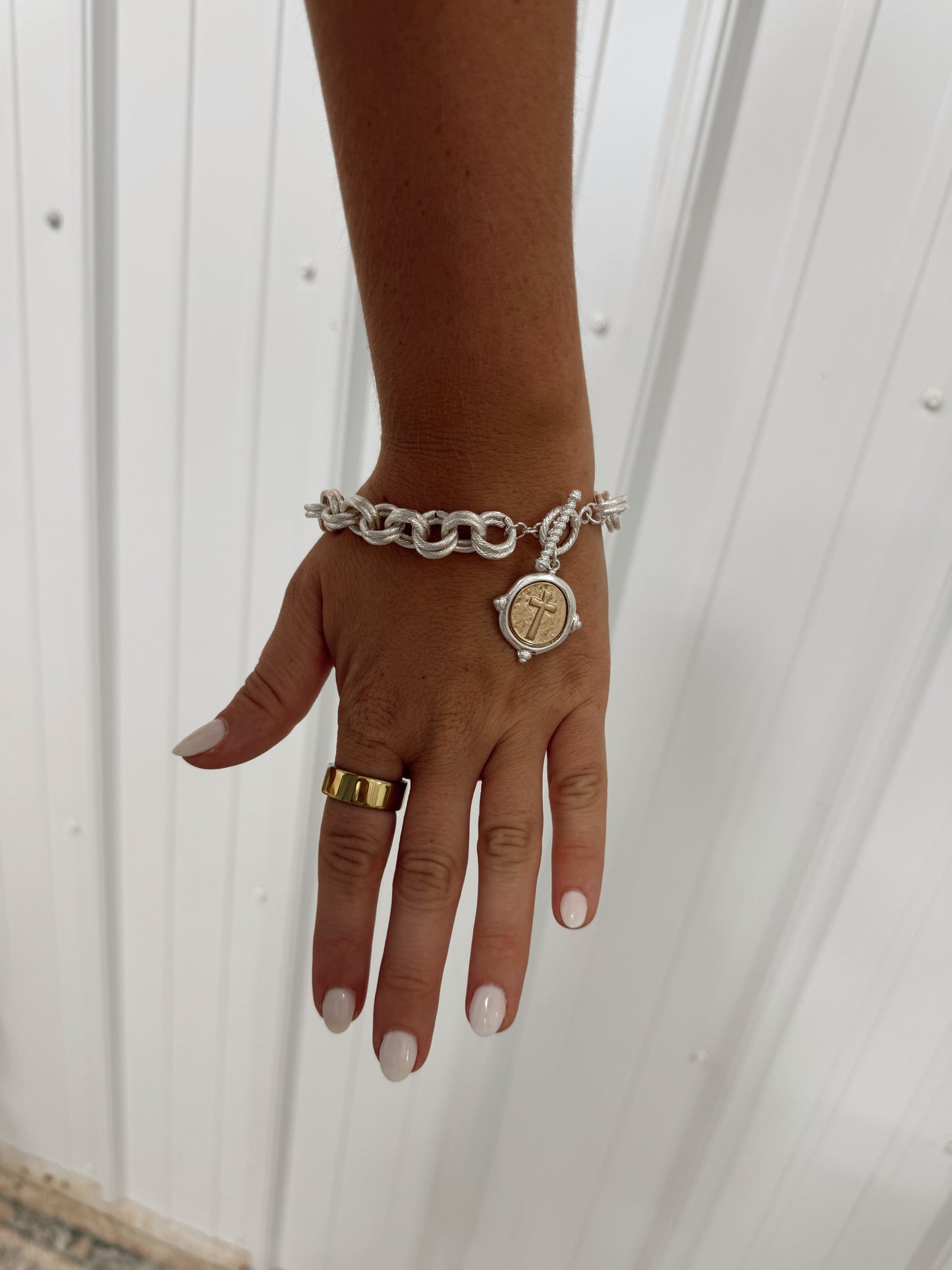 Silver Cross Bracelet