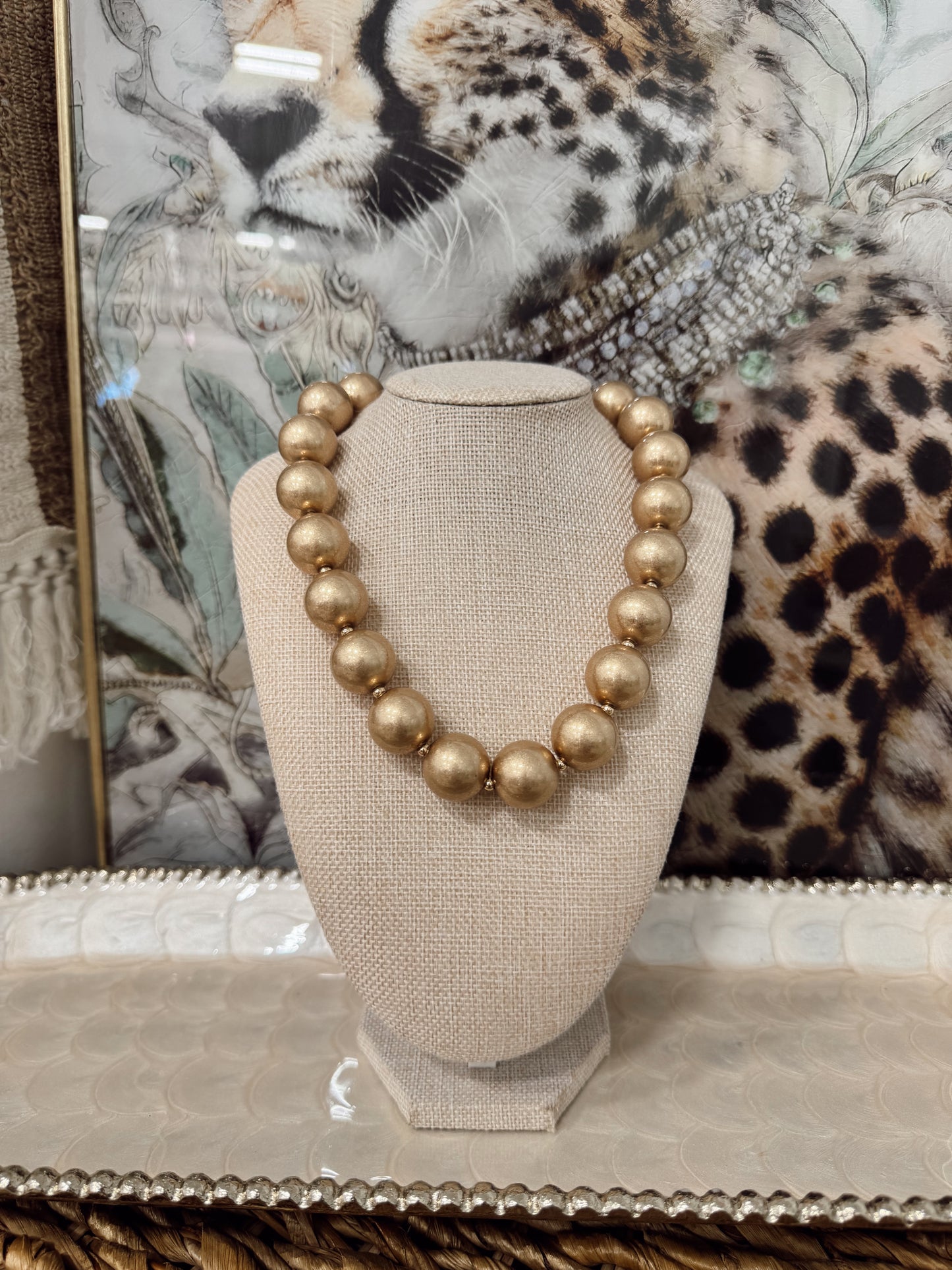 Water Resistant Gold Mini Bubble Necklace