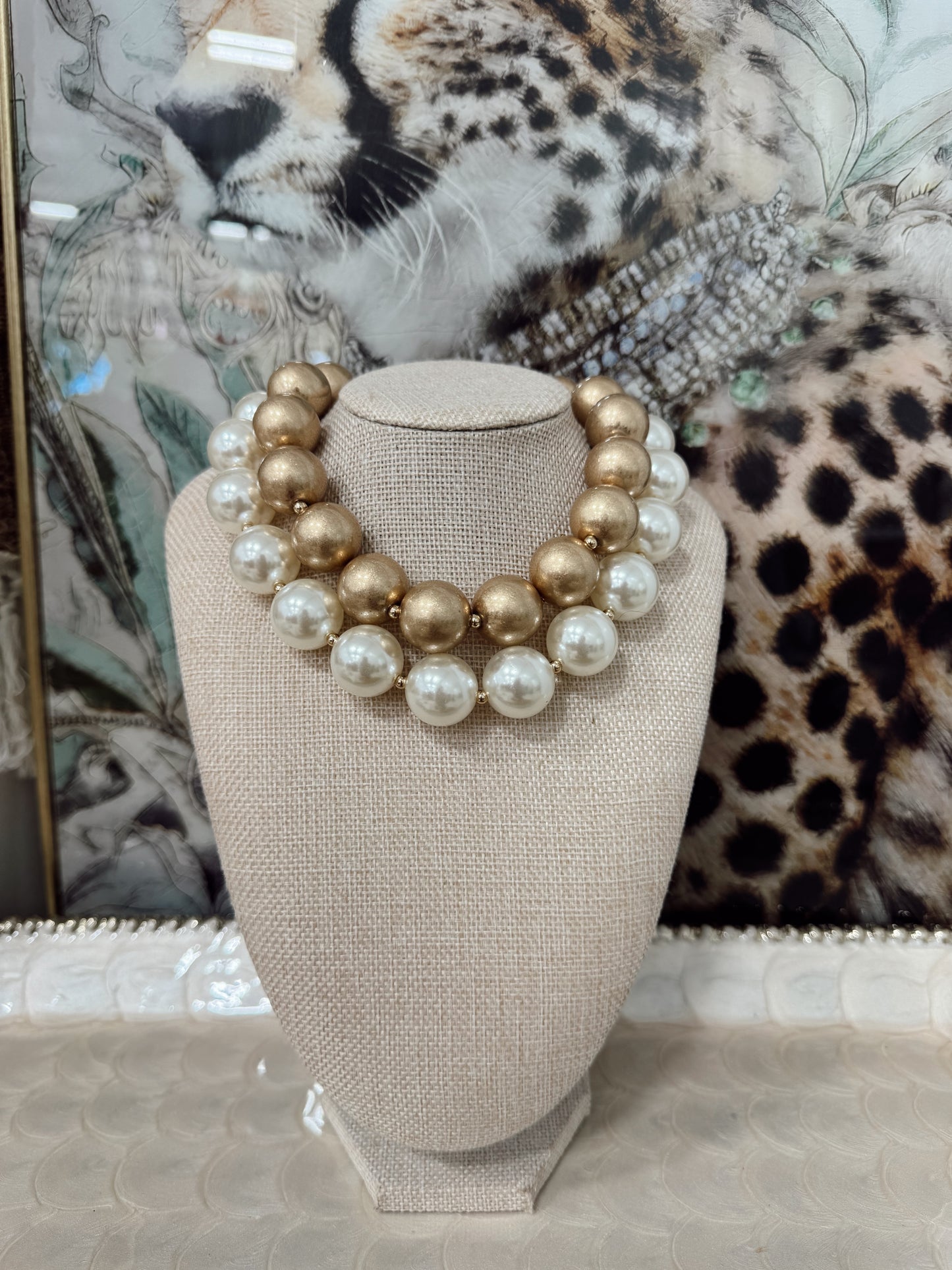 Water Resistant Gold Mini Bubble Necklace