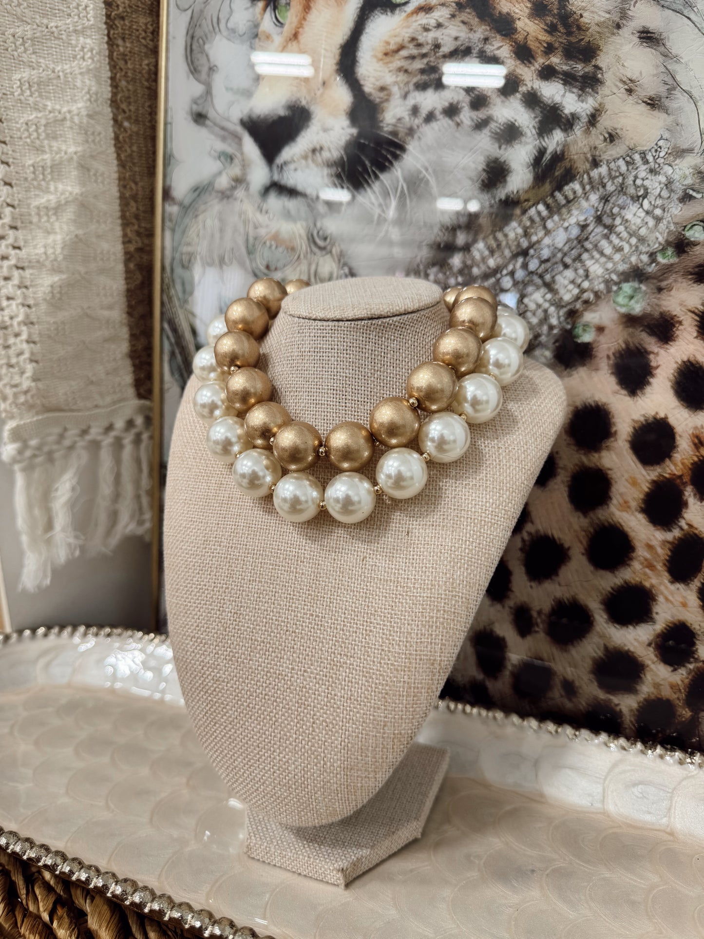 Water Resistant Gold Mini Bubble Necklace