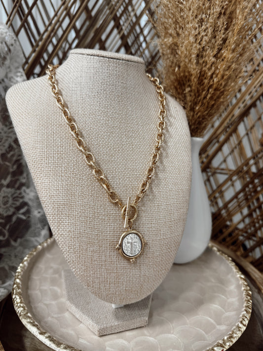 Mixed Metals Mini Cross Necklace