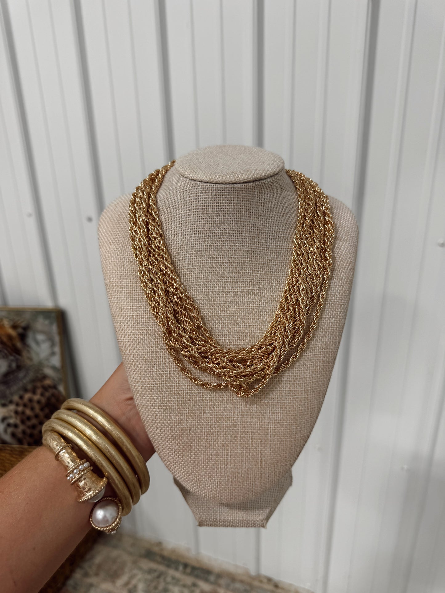 Gold Wrapped Chain Necklace