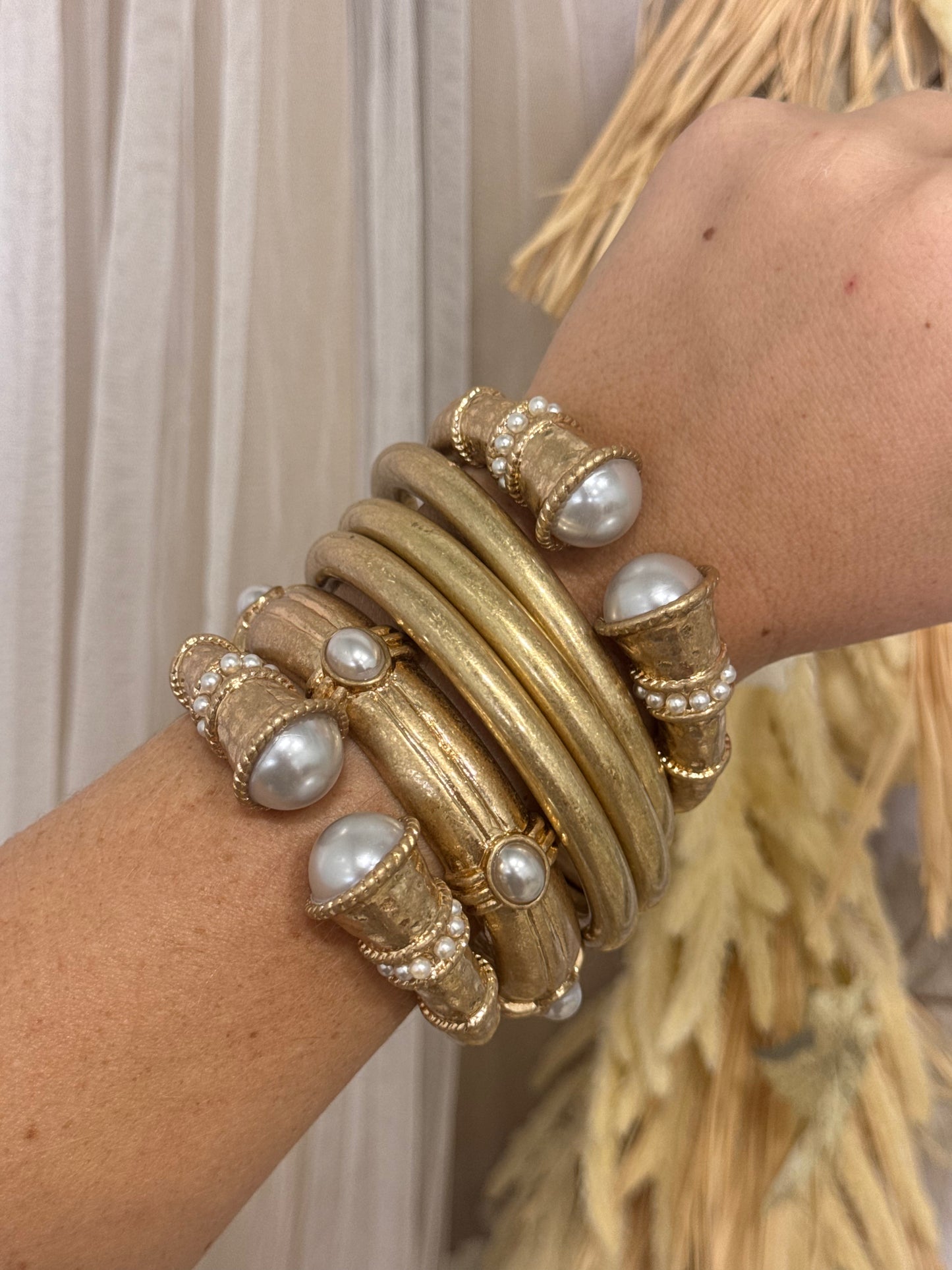 Golden Pearl Bangle