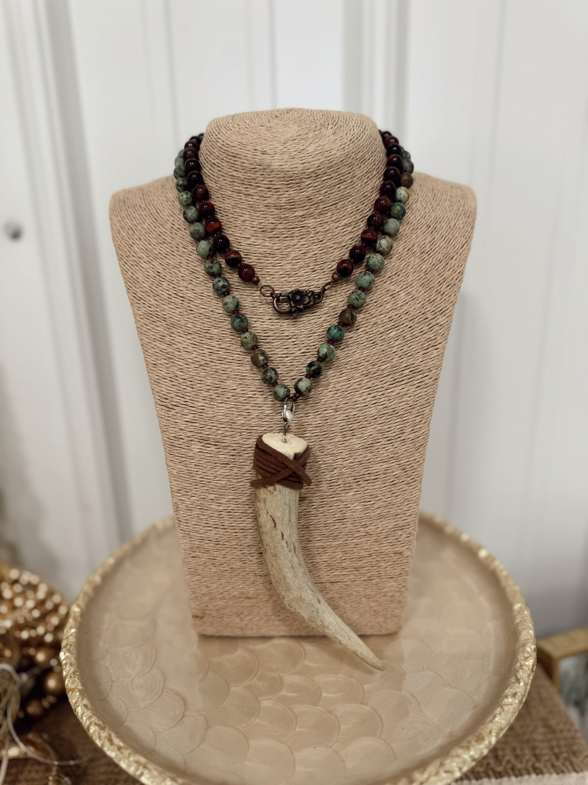 Long Horn Wrap Necklace