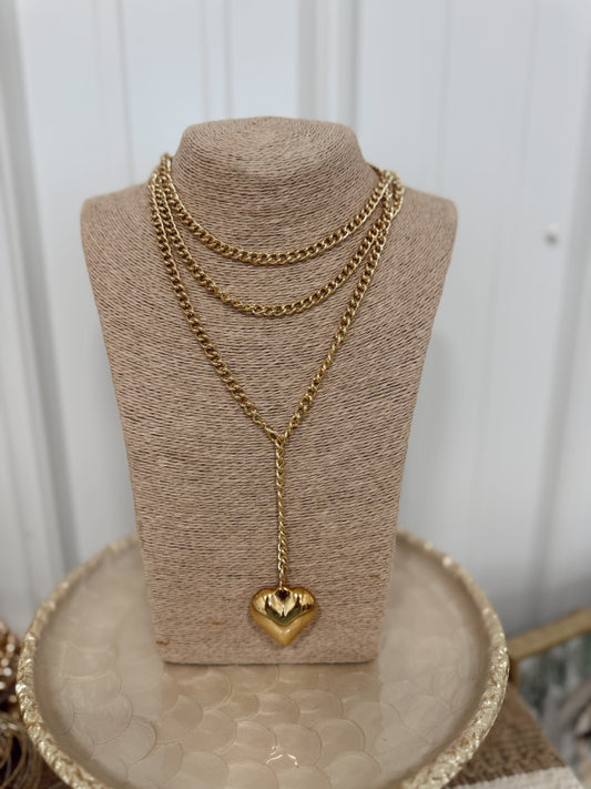 Gold Wrap Heart Necklace