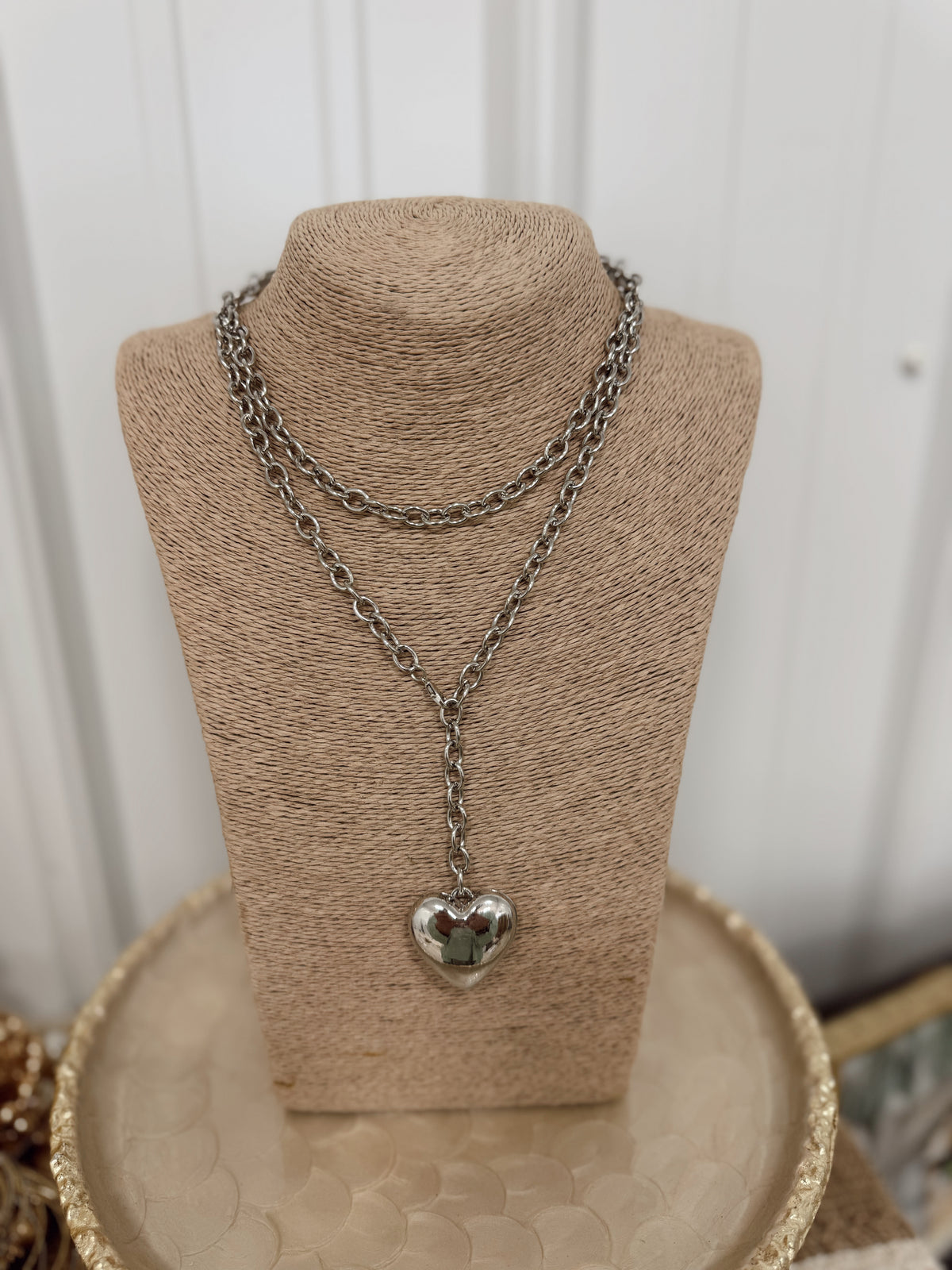 Silver Wrap Heart Necklace