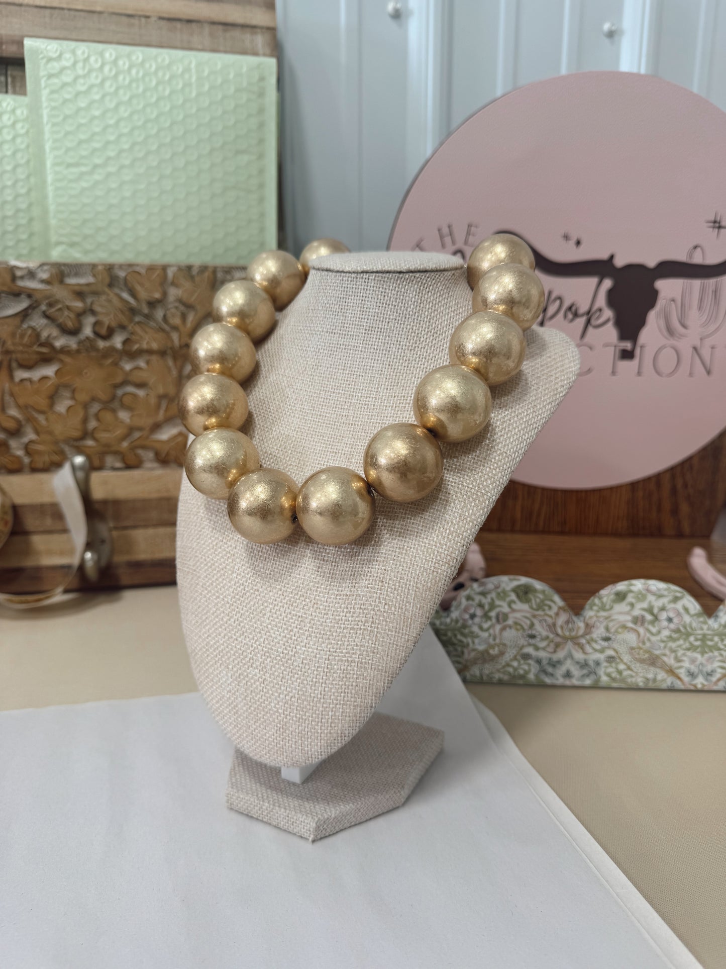 Water Resistant Gold Bubble Necklace