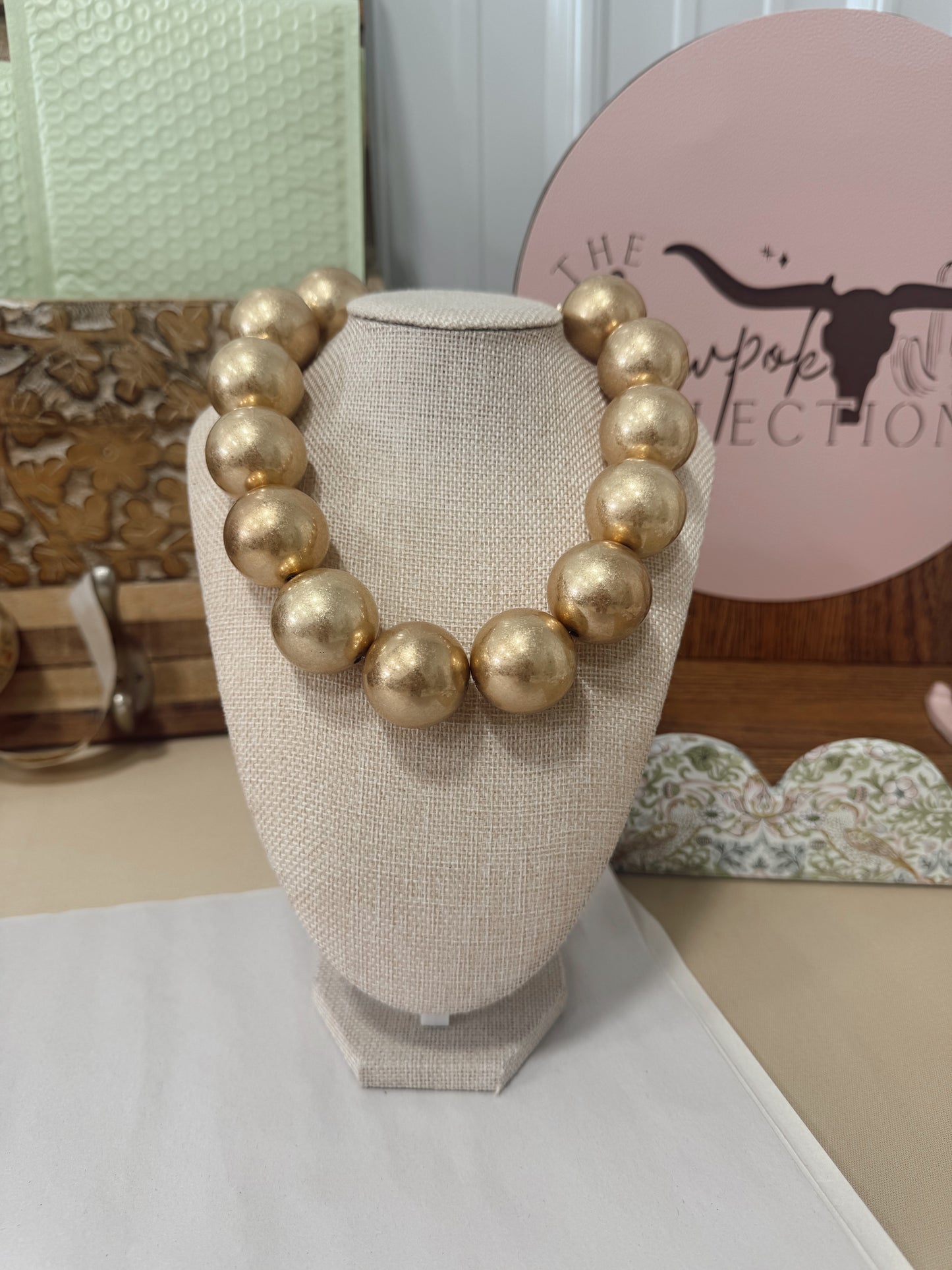 Water Resistant Gold Bubble Necklace