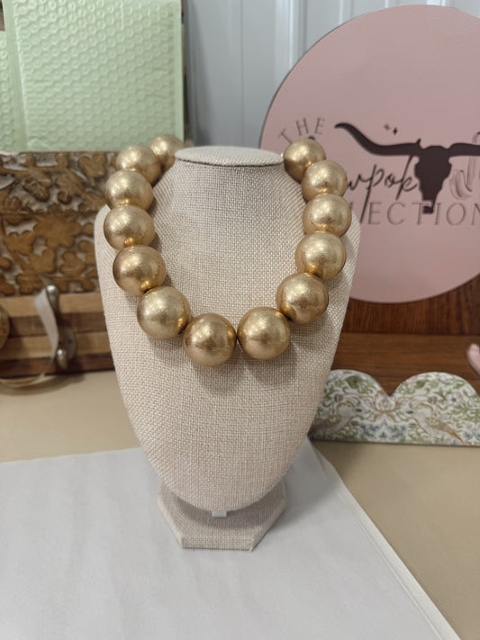 Water Resistant Gold Bubble Necklace