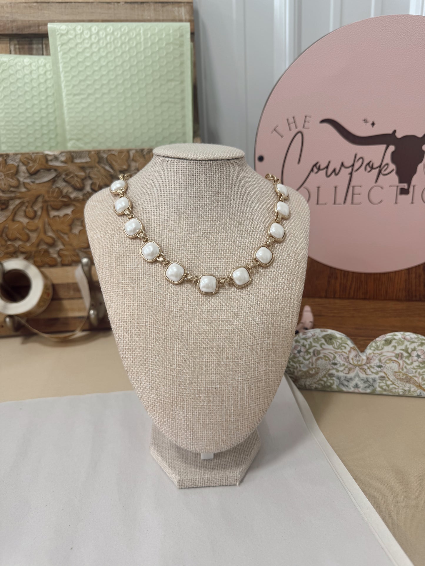 Square Pearl Necklace